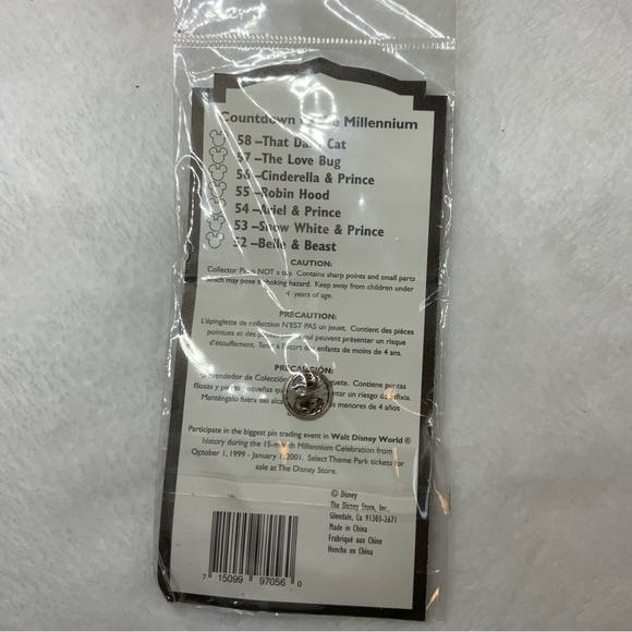 The Disney Store Cinderella and Prince Count Down to Millennium 2000 Pin - Picture 3 of 5